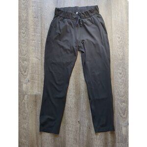 Lululemon Sz 4 Jogger Womens Black On The Fly Mid Rise Pockets Drawstring Pants